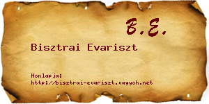 Bisztrai Evariszt névjegykártya